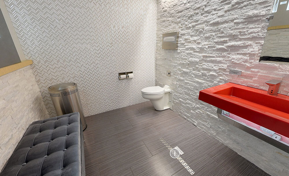 Restroom with Meridian® Plumbing Fixtures Image Link